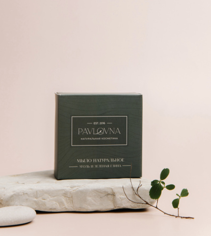 Мыло натуральное "Уголь и зеленая глина", 100 г